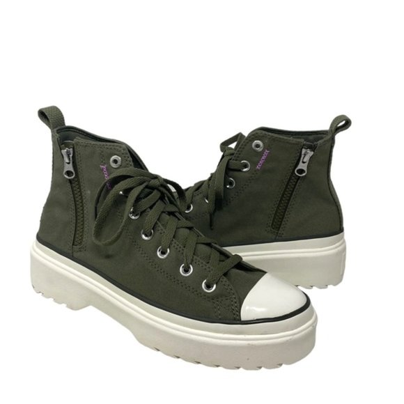 Converse Chuck Taylor Lugged Lift Kids Women's High Sneaker Khaki Canvas A04798C - Picture 4 of 8